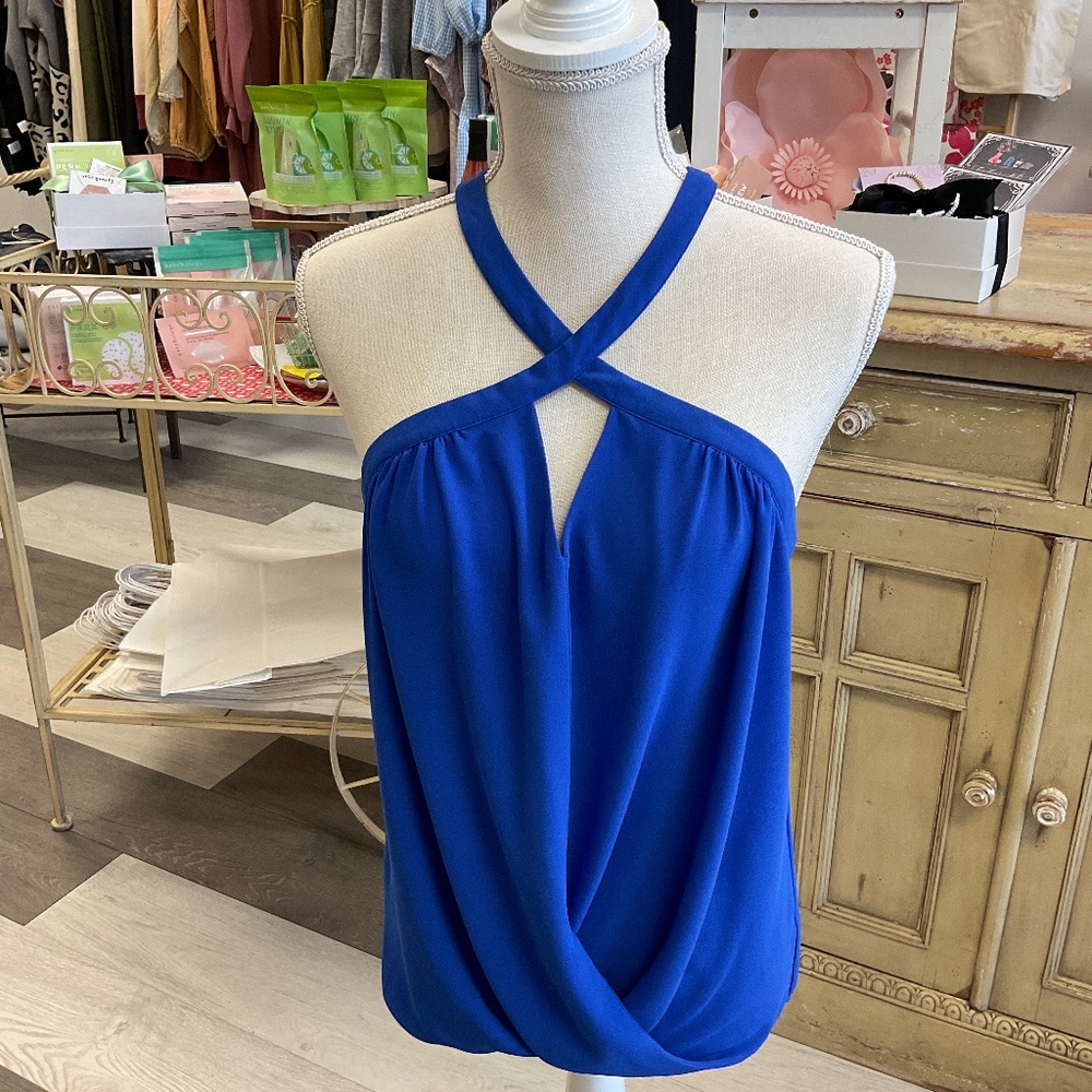 💙Naked Zebra 🦓 Cross Neck Surplice in Royal Blue